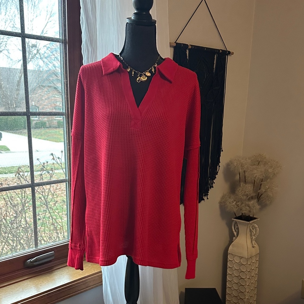Altar'd State Red Tunic Top